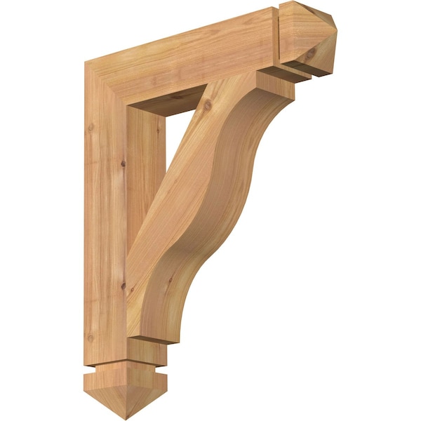 Ekena Millwork Funston Arts & Crafts Smooth Bracket, Western Red Cedar, 3 1/2"W x 18"D x 22"H BKT04X18X22FST03SWR - main